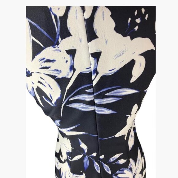 Vince Camuto  Fully Lined  Scoop Neck  Elegant Floral Sheath  Size 8  EUC - Picture 6 of 11